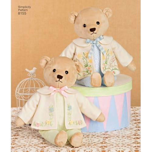 Buy now Simplicity 8155 Make Your Own Teddy Bear with Accessories and Clothes Sewing Pattern, 6 Pieces at indiglob india