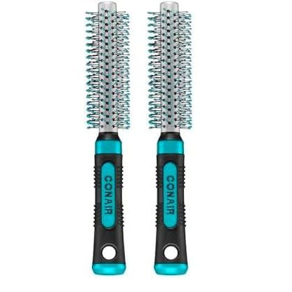 Conair Metal Round Hairbrush - Hair brush for blow out with Metal barrel and Nylon bristles - Adds body and fullness - Perfect for short hair and home hair stylists
