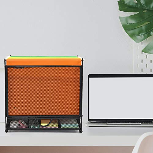 Buy now Metal Desk Hanging File Folder Box Storage Holder Bin Organizer with Drawer for Letter/A4 for Home Office, Black at indiglob india