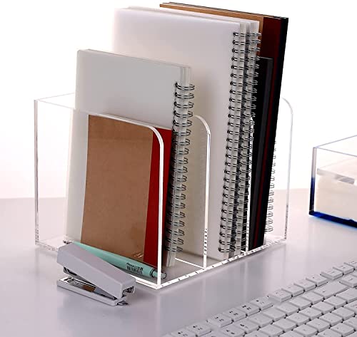 Buy now ROZO Magazine Holder, Clear Acrylic Desk File Organizer an Accessories, Office Organization and Storage 1 Pack (Clear 3V) at indiglob india