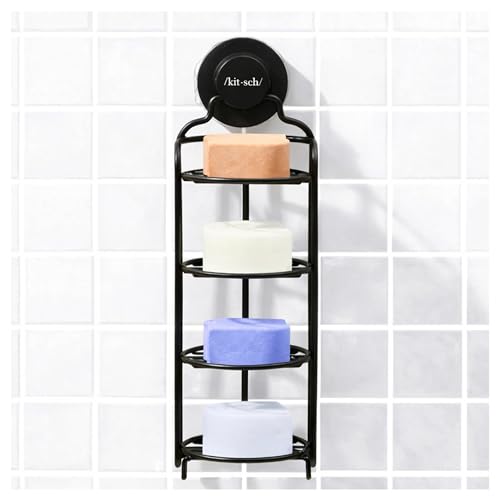 Buy now Kitsch Hanging Shower Caddy with Suction Cup ƒ?? Self-Draining Bar Soap Holder & Shower Caddy for Shampoo Bars, Conditioner Bars & Soap ƒ?? Rust Proof, Eco-Friendly, Wall Mount or Free-Standing Organizer at indiglob india