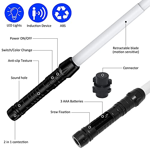 Buy now Light Saber, Light Sabers for Kids with FX Sound, 2 in 1 Expandable Light Swords Gift Set for Birthday, Halloween Party, Galaxy War Fighters and Warriors at indiglob india