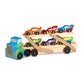 Buy now Melissa & Doug Mega Race-Car Carrier - Wooden Tractor and Trailer with 6 Unique Race Cars at indiglob india