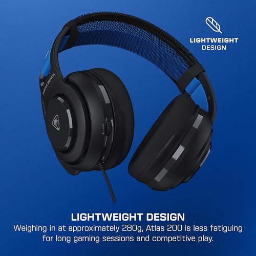 Buy now Turtle Beach Atlas 200 Wired Gaming Headset Officially Licensed for PlayStation, PS5, PS4-50mm Nanoclear Drivers, Flip-to-Mute Mic, Memory Foam Cushions, Floating Headband - Black at indiglob india