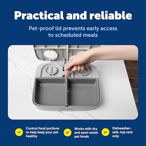 Buy now PetSafe Analog 2 Meal Programmable Pet Feeder, Automatic Dog and Cat Feeder - Dry or Semi-Moist Pet Food Dispenser, Slow Feed Portion Control (3 Cup/16 Ounce Total Capacity), Tamper-Resistant Design at indiglob india