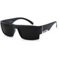 Locs Mens Flat Top Gangster Sunglasses Black Silver Frame 91026 (Black), 5.5w x 1.75h