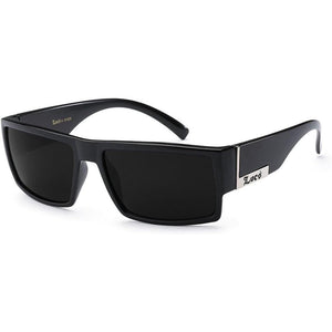 Locs Mens Flat Top Gangster Sunglasses Black Silver Frame 91026 (Black), 5.5w x 1.75h