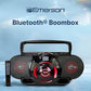 Buy now Emerson EPB-3002 Portable Bluetooth, MP3/CD AM/FM Stereo Radio Cassette Player/Recorder with Subwoofer and USB Input Boombox at indiglob india