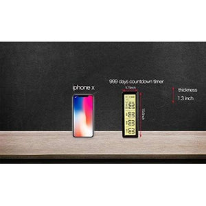 Digital 999 Days Countdown Timer Display time for Retirement Vacation Exam Wedding lab Kitchen Project Meeting(2C Batteries Included)/Black