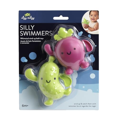 Buy now Itzy Ritzy Wind-Up Swimming Bath Toys – Set of 2 Wind-Up Floating Bath Toys - Water Playtime Set for Tub or Pool, Designed for Ages 6 Months and Up (Pickle & Beet) at indiglob india