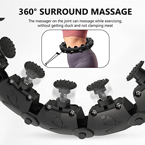 Buy now 24 Knots Weighted Hula Fit Hoop,Smart Hula Hoop Detachable Massage Exerciser Fitness for Adults Beginners Weight Loss and Exercis (Black) at indiglob india
