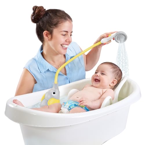 Buy now Yookidoo Baby Bath Shower Head - Elephant Water Pump and Trunk Spout Sprayer and Rinser-Control Water Flow from 2 Knobs Baby Bath Time Essentials for Newborn Babies in Tub Or Sink (Yellow) at indiglob india