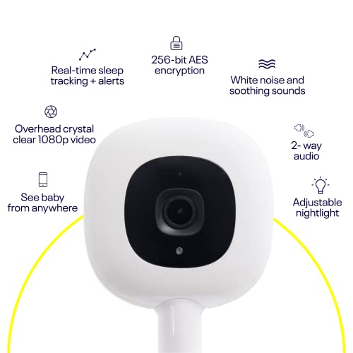 Buy now Nanit Pro Smart Baby Monitor & Wall Mount - 1080p Secure Wi-Fi Video Camera, Sensor-Free Sleep & Breathing Motion Tracker, 2-Way Audio, Sound & Motion Alerts, Night Vision, and Breathing Band - Black at indiglob india