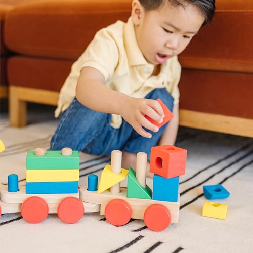 Buy now Melissa & Doug Stacking Train - Classic Wooden Toddler Toy (18 pcs) at indiglob india
