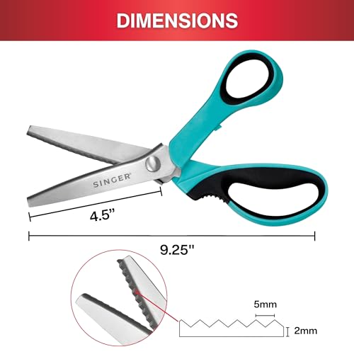 Buy now SINGER ProSeries 9" Pinking Shears - Heavy-Duty Stainless Steel - Zigzag Cut for No-Fray Fabric, Sewing & Craft Edging at indiglob india