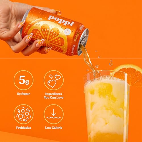 Buy now Poppi Sparkling Prebiotic Soda Beverage with Apple Cider Vinegar, Seltzer Water and Fruit Juice, Game Day Variety Pack, 12 Fl Oz, Pack of 12, Packaging May Vary at indiglob india