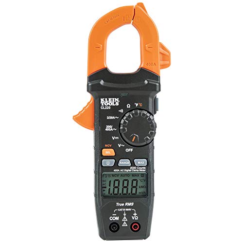 Buy now Klein Tools CL220 Digital Clamp Meter, Auto-Ranging 400 Amp AC, AC/DC Voltage, TRMS, Resistance, Continuity, NCVT Detection, and Temp at indiglob india