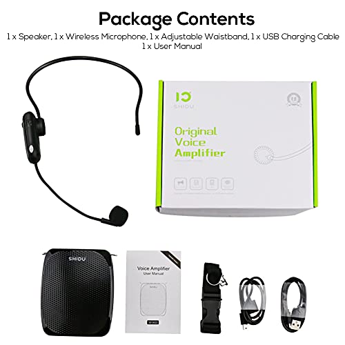 Buy now SHIDU S615 Wireless Voice Amplifier, 10W Portable Mini Amplifier with AUX Connectivity, Rechargeable for Teachers, Tour Guides, Coaches, Yoga Fitness Instructors at indiglob india