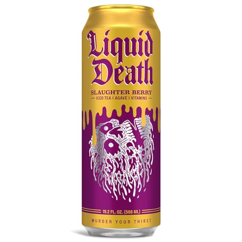 Buy now Liquid Death Iced Tea - Blueberry Buzzsaw (Blueberry-Flavored Black Tea), Less Sugar*, Boost of Caffeine, B Vitamins, No Artificial Sweeteners, 12 Fl Oz (Pack of 12) at indiglob india