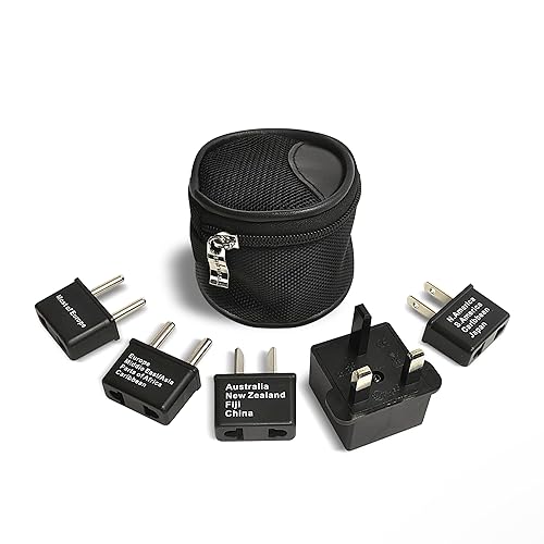 Buy now Ceptics International Worldwide Travel Plug Adapter 5 Piece Set, Great for Cell Phones, Battery Chargers, Laptops to Work in Most Countries at indiglob india