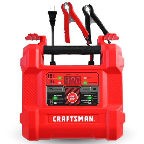Buy now CRAFTSMAN 15A Car Battery Charger and Battery Maintainer, 4-in-1 Solution, for 6V/12V Power Sport, Automotive, and Marine Batteries, CMXCESM162 at indiglob india