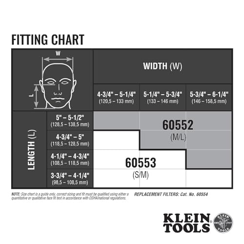 Buy now Klein Tools 60552 Reusable P100 Half-Mask Respirator with Replaceable Filters for Dust, Metal Fumes, and Oil Mist, M/L at indiglob india