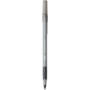 BIC Round Stic Grip Xtra Comfort Ballpoint Pen, Medium Point (1.2mm), Black, 8-Count