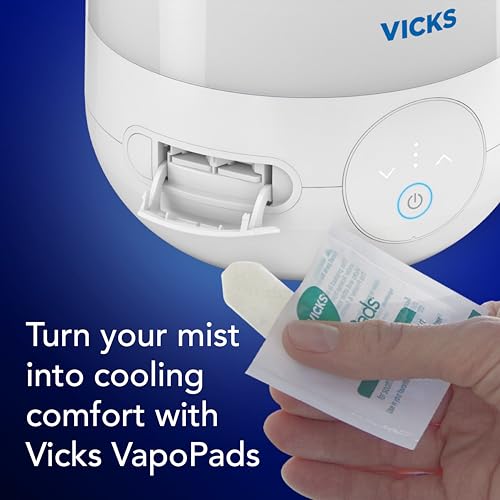 Buy now Vicks FilterFree Plus Cool Mist Plus Humidifier (VUL565), Medium Room ƒ??Filter-Free Cool Mist Humidifier for Baby, Kids and Adult Rooms, Works with Vicks VapoPads at indiglob india