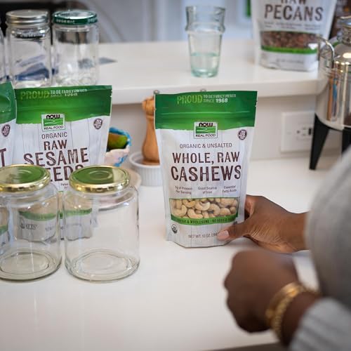 Buy now NOW Foods, Certified Organic Cashews, Whole, Raw and Unsalted, Rich Buttery Flavor, Source of Fiber, Protein and Iron, Certified Non-GMO, 10-Ounce (Packaging May Vary) at indiglob india