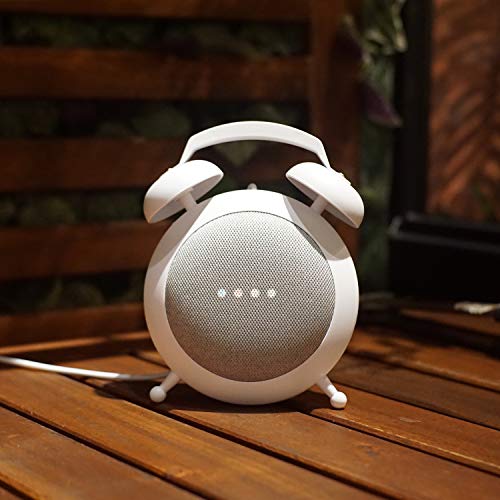 Buy now Google Home Mini Stand Holder, Retro Alarm Clock Stand Mount Base Protective Case Compatible with Google Home Mini and Nest Mini (White) at indiglob india