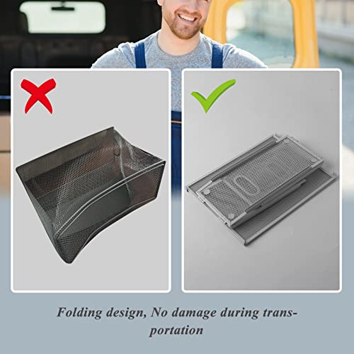 Buy now Hanging File Organizer, Oterri Portable Desktop File Organizer Mesh Detachable Foldable File Folder Organizer 12.2*5.5*9.44 inch for Letter Size File Folders, File Holders for Office/Home(Grey1) at indiglob india