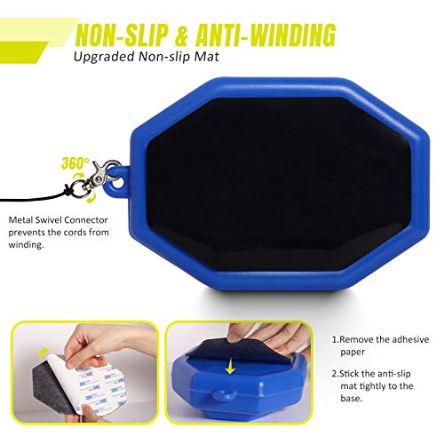 Buy now Tennis Trainer Rebound Ball with Strong Non-slip Mat, Portable Solo Tennis Training Equipment for Kids/Adults, 6 Cords & 2 Balls for Replacement at indiglob india