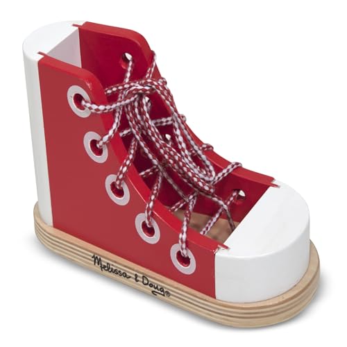 Buy now Melissa & Doug Deluxe Wood Lacing Sneaker - Learn to Tie a Shoe Educational Toy at indiglob india