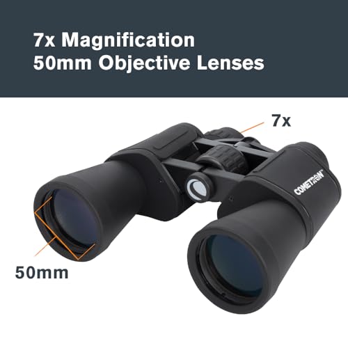 Buy now Celestron - Cometron 7x50 Astronomy Binoculars – Entry-Level for Stargazing and Comet Watching – Large 50mm Objective Lenses – Wide 6.6° Field of View – Multi-Coated Optics at indiglob india