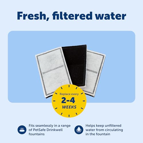 Buy now PetSafe Drinkwell Replacement Filter Pack for Outdoor Dog Water Fountain, 3 Carbon Filters & 1 Foam Filter at indiglob india