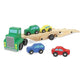 Buy now Melissa & Doug Car Carrier Truck and Cars Wooden Toy Set with 1 Truck and 4 Cars 5.75" x 12" x 3" at indiglob india