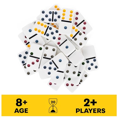 Buy now Spin Master Games, Mexican Train Dominoes Set in Aluminum Carry Case, Includes Colorful Trains for Fun-Filled Family Game Night, for Kids & Family, 2-8 Players, for Ages 8 & Up at indiglob india