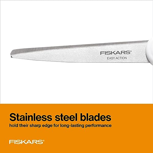 Buy now Fiskars Premier No. 8 Easy Action Scissors - 10" Spring Action Fabric and Craft Scissors - Arts and Crafts - Orange/White at indiglob india