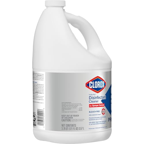 Buy now CloroxPro Clorox Turbo Disinfectant Cleaner for Sprayer Devices, Bleach-Free Healthcare Cleaning and Industrial Cleaning, Kills Cold and Flu Viruses, 121 Fl. Oz. - 60091 (Pack of 3) at indiglob india