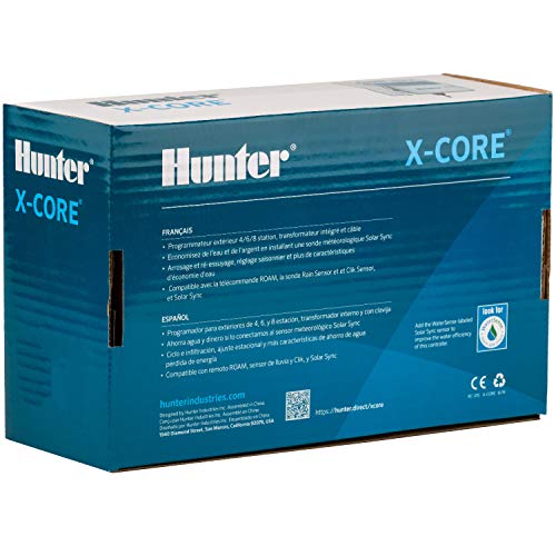 Buy now Hunter X-Core XC400 4 Zone Outdoor Sprinkler Controller, Weather-Resistant Irrigation Timer for Lawn and Garden, Easy Install, Automatic Watering System at indiglob india
