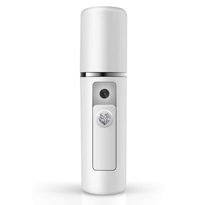 Nano Facial Mister Moisturizing Atomization Humidifier Cool Mist Facial Steamer Handy Mist Sprayer Moisturizing & Hydrating for Skin Care, Makeup, Eyelash Extensions (Pink)