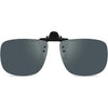 Polarized Unisex Clip on Flip up Sunglasses over Prescription and Reading Glasses Frames - Grey