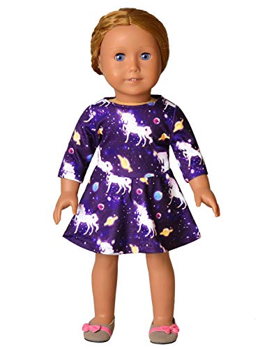 Buy now Unicorn Dresses for Girls & Doll 18 inch Long Sleeve Fall Winter Dresses 6 7 at indiglob india