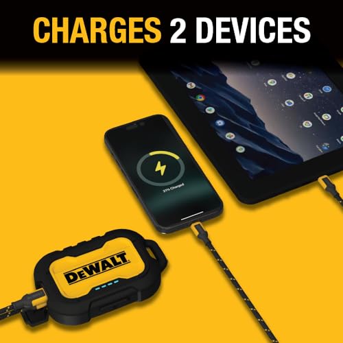Buy now DEWALT Heavy Duty Portable Charger, Power Bank, Travel Worksite 10,000 mAh Battery Pack with USB-C Port for iPhone 17/16 Plus Pro Max, iPhone 15/14/13, Samsung Galaxy at indiglob india