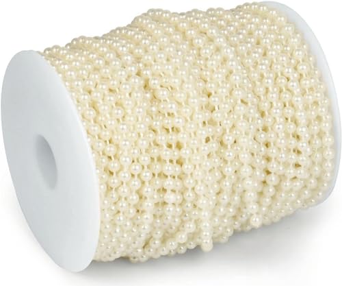 Buy now B&S FEEL 5mm Faux Pearl Beads Garland Pearl Bead Roll Strand for Wedding Party Decoration, 99 Feet Roll (Ivory) at indiglob india