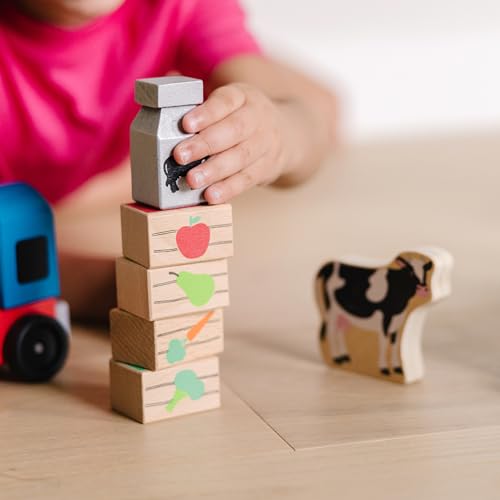 Buy now Melissa & Doug Wooden Farm Train Set - Classic Wooden Toy (3 Linking Cars) at indiglob india