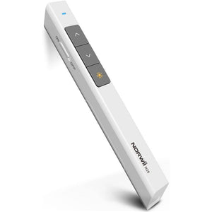 NORWII N26 Wireless Presentation Clicker with Pointer, Presentation Remote, Wireless Presenter for PowerPoint Presentations, PowerPoint clicker (N26-white)