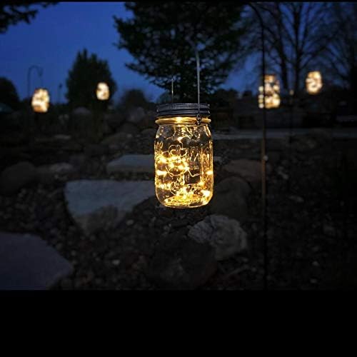 Buy now Mason Jar Solar Lantern Lights, 8 Pack 30 LED Bulbs Fairy Star Firefly Solar Lids Jar Lights,8 Hangers Included(No Jars),for Patio Garden Mason Jar Lanterns Table Wedding Decorations Lights at indiglob india