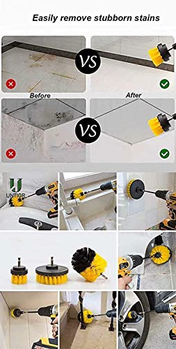 Buy now YIHATA 4 Pack Drill Brush Attachments Set,All Purpose Multi-Purpose Power Scrubber Cleaning Brush with Extended Long Attachment Kit, for Car,Grout,Floor,Tub,Shower,Tile,Bathroom and Kitchen Surface at indiglob india