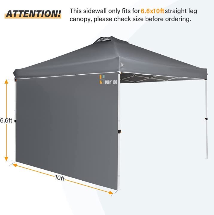Buy now LAUSAINT HOME 10x10 Instant SunWall for Gazebo Pop up Canopy, 1 Pack Sidewall with Removable Velcro Straps for Outdoor Canopies Tent，UV30+ (Gray) at indiglob india